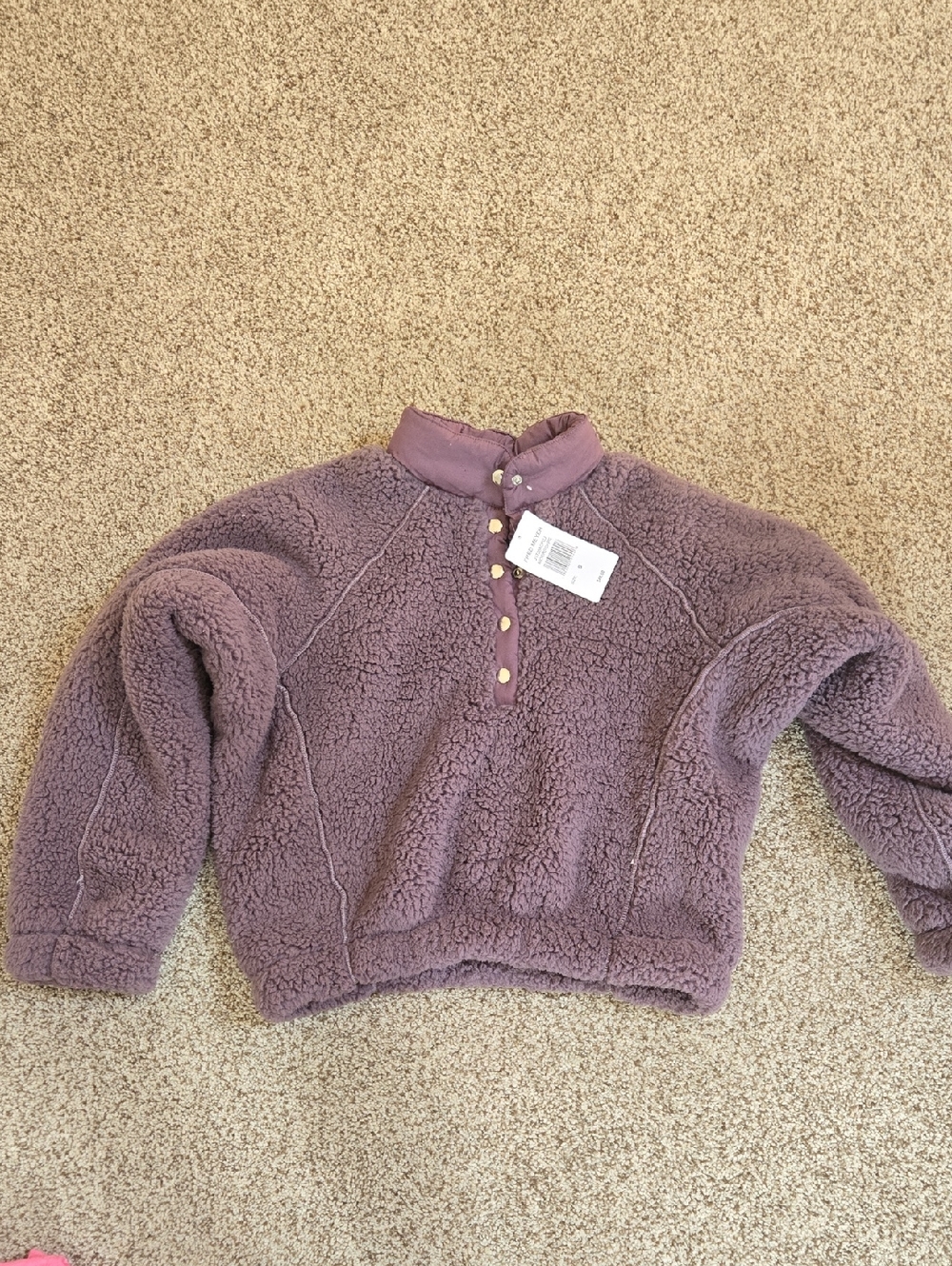 Plush Sherpa Snap-Placket Jacket - Dusty Lavender